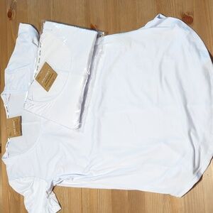 Pair of Just Cozy tunics in white. BNWT size small